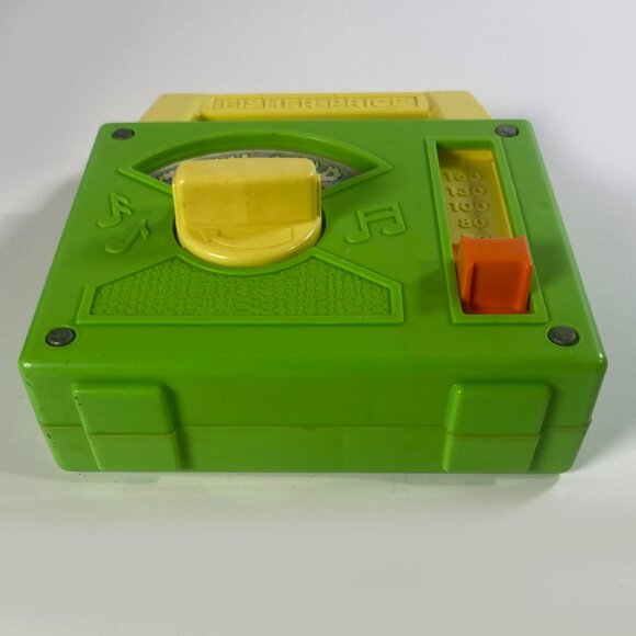 Vtg 1983 Fisher Price Toyland Musical Wind Up Radio Toy 795 Green 80s - Picture 7 of 10